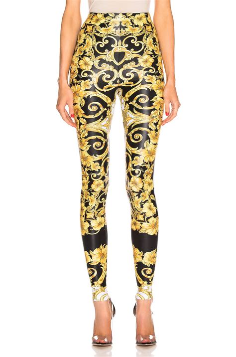 versace hibiscus print leggings|Versace Hibiscus Print Leggings on SALE .